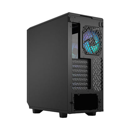 Fractal Design Meshify 2 Compact RGB (Black TG) Gaming Case w/ Light Tint Glass Window, ATX, Angular Mesh Front, 4 RGB Fans, RGB Controller, USB-C