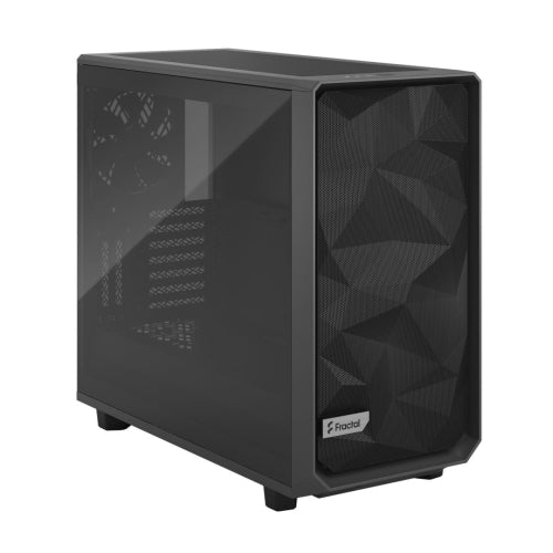 Fractal Design Meshify 2 (Grey TG) Gaming Case w/ Light Tint Glass Window, E-ATX, Angular Mesh Front, 3 Fans, Fan Hub, Detachable Front Filter, USB-C