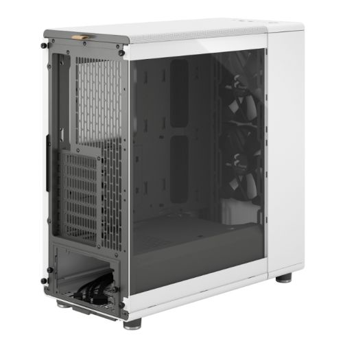 Fractal Design North Chalk White (TG Clear) Case w/ Clear Glass Window, ATX, 2 Fans, USB-C, Oak Front