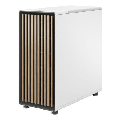 Fractal Design North Chalk White (TG Clear) Case w/ Clear Glass Window, ATX, 2 Fans, USB-C, Oak Front