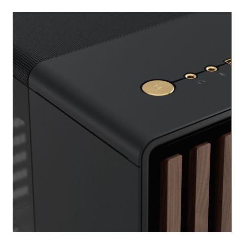 Fractal Design North Charcoal Black (TG Dark) Case w/ Dark Tint Glass Window, ATX, 2 Fans, USB-C, Walnut Front