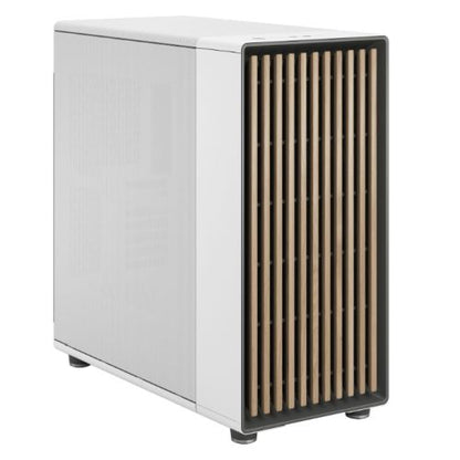 Fractal Design North XL Chalk White (White Solid) Case, E-ATX, Fine Mesh Side, 3 PWM Fans, USB-C, Oak Front