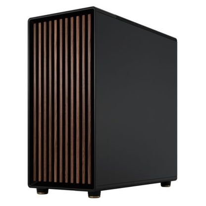 Fractal Design North XL Charcoal Black (Black Solid) Case, E-ATX, Fine Mesh Side, 3 PWM Fans, USB-C, Walnut Front