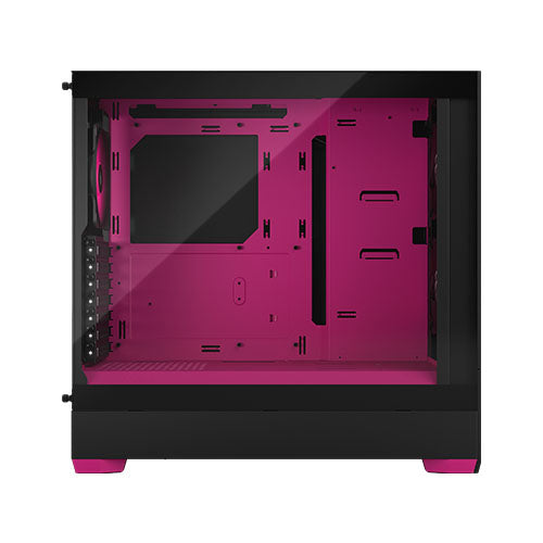 Fractal Design Pop Air RGB (Magenta Core TG) Gaming Case w/ Clear Glass Window, ATX, Hexagonal Mesh Front, Magenta Interior/Accents, 3 RGB Fans & ARGB Controller