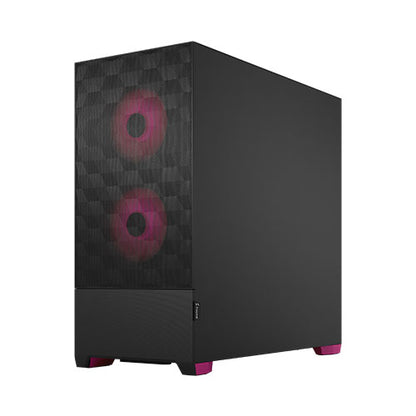 Fractal Design Pop Air RGB (Magenta Core TG) Gaming Case w/ Clear Glass Window, ATX, Hexagonal Mesh Front, Magenta Interior/Accents, 3 RGB Fans & ARGB Controller