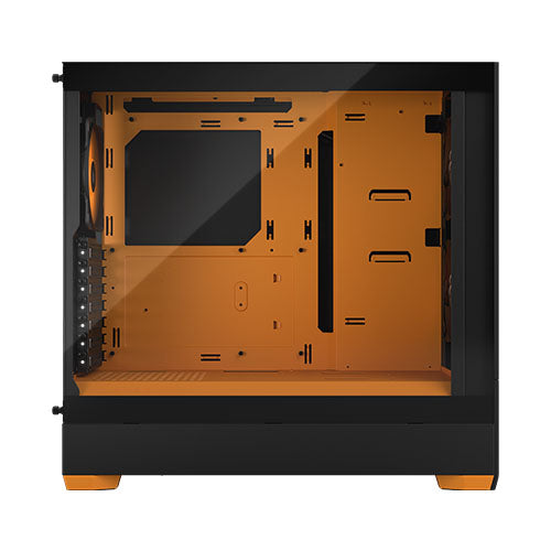 Fractal Design Pop Air RGB (Orange Core TG) Gaming Case w/ Clear Glass Window, ATX, Hexagonal Mesh Front, Orange Interior/Accents, 3 RGB Fans & ARGB Controller