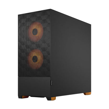 Fractal Design Pop Air RGB (Orange Core TG) Gaming Case w/ Clear Glass Window, ATX, Hexagonal Mesh Front, Orange Interior/Accents, 3 RGB Fans & ARGB Controller