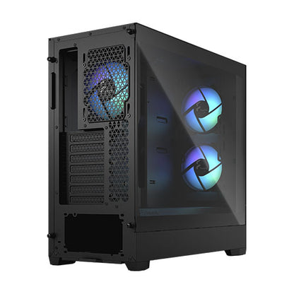 Fractal Design Pop Air RGB (Black TG) Gaming Case w/ Clear Glass Window, ATX, Hexagonal Mesh Front, 3 RGB Fans & ARGB Controller