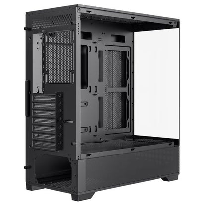 GameMax Vista ATX Gaming Case w/ Glass Side & Front, Mesh Panelling, 3x Infinity ARGB Fans, ARGB PWM Fan Hub, Black