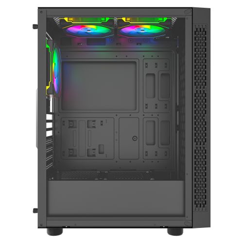 Vida Apeiron Black ARGB Gaming Case w/ Glass Side & Infinity Effect Front, E-ATX, 3x ARGB Fans, 6-Port Fan Hub & Remote Control