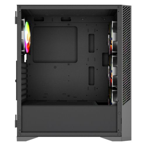 Vida Typhoon Black ARGB Gaming Case w/ Glass Window, ATX, Mesh Front, 4x ARGB Fans