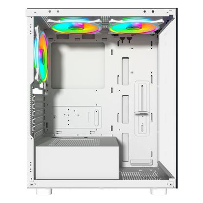 Vida Vetro White ARGB Gaming Case w/ Glass Front & Side, ATX, 3x ARGB Fans, 6-Port PWM ARGB Fan Hub