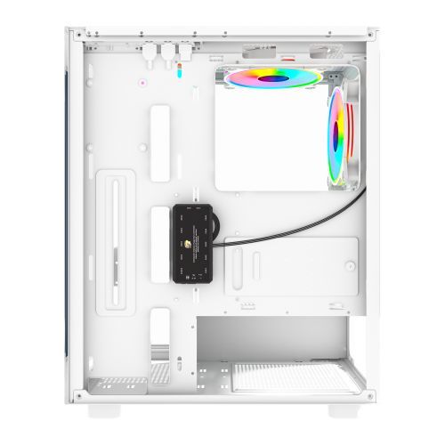 Vida Vetro White ARGB Gaming Case w/ Glass Front & Side, ATX, 3x ARGB Fans, 6-Port PWM ARGB Fan Hub & Remote Control