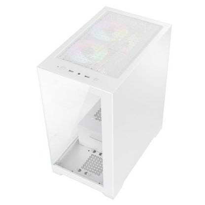 Vida Vetro White ARGB Gaming Case w/ Glass Front & Side, ATX, 3x ARGB Fans, 6-Port PWM ARGB Fan Hub