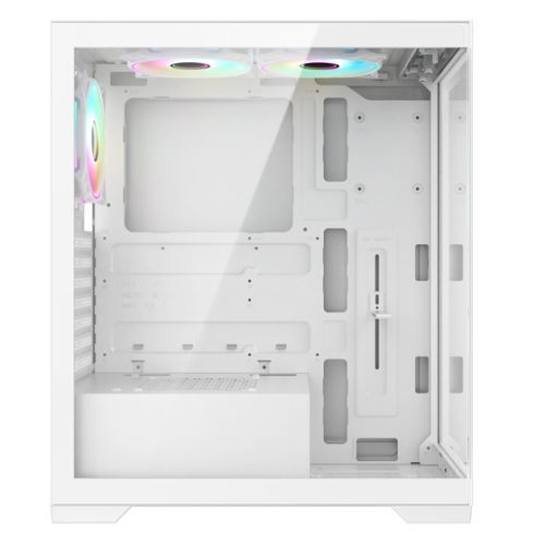 Vida Vetro White ARGB Gaming Case w/ Glass Front & Side, ATX, 3x ARGB Fans, 6-Port PWM ARGB Fan Hub