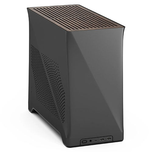 Fractal Design Era 2 ITX (Charcoal Grey) Compact Case w/ Walnut Top, Mini ITX, Requires SFX/SFX-L PSU, 2 Fans, 3-Slot GPU & 280mm Radiator Support, USB-C