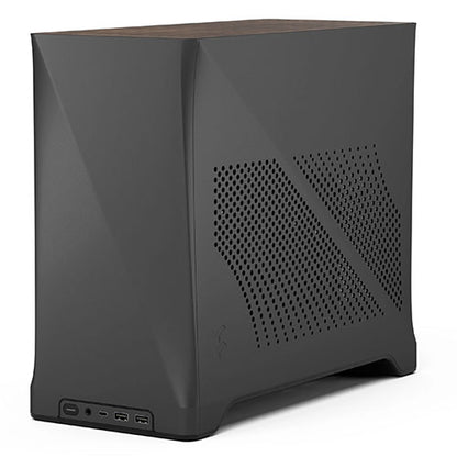 Fractal Design Era 2 ITX (Charcoal Grey) Compact Case w/ Walnut Top, Mini ITX, Requires SFX/SFX-L PSU, 2 Fans, 3-Slot GPU & 280mm Radiator Support, USB-C