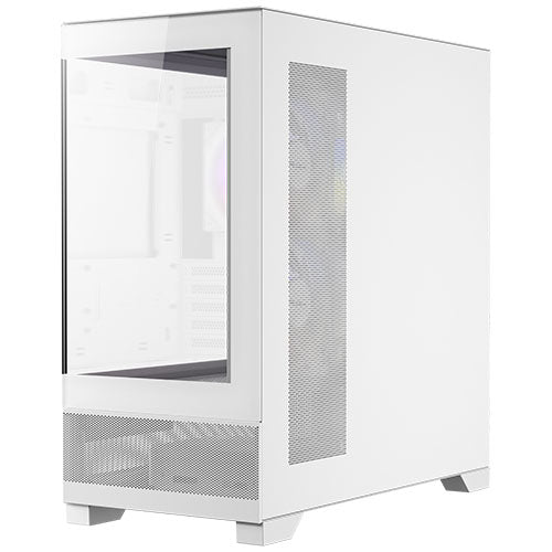 Antec CX500M RGB Gaming Case w/ Glass Side & Front, Micro ATX, 3x RGB Fans, LED Button, 410mm GPU Support, USB-C, White