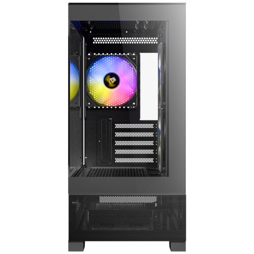 Antec CX500M RGB Gaming Case w/ Glass Side & Front, Micro ATX, 3x RGB Fans, LED Button, 410mm GPU Support, USB-C, Black