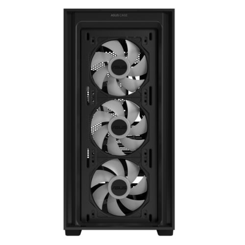 Asus A21 Plus ARGB Gaming Case w/ Glass Window, Micro ATX, 4x ARGB Fans, 380mm GPU & 360mm Radiator Support, Asus BTF Compatible, Black