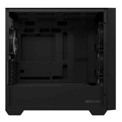 Asus A21 Plus ARGB Gaming Case w/ Glass Window, Micro ATX, 4x ARGB Fans, 380mm GPU & 360mm Radiator Support, Asus BTF Compatible, Black