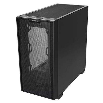 Asus A21 Gaming Case w/ Glass Window, Micro ATX, Mesh Front, 380mm GPU & 360mm Radiator Support, Asus BTF Compatible, Black