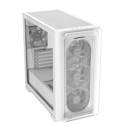 Asus A23 PLUS ARGB Gaming Case w/ Glass Side and Front, Micro ATX, 4x ARGB Fans, 380mm GPU & 360mm Radiator Support, USB-C, Asus BTF Compatible, White