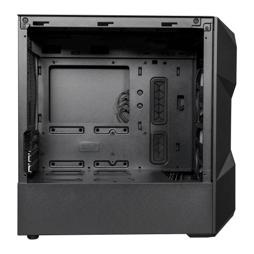 Cooler Master TD300 Mesh Gaming Case w/ Glass Side, Micro ATX, 2x ARGB Fans, ARGB/PWM Hub, 280mm Radiator Support, Black