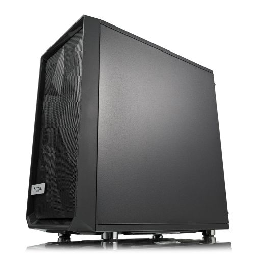 Fractal Design Meshify C Mini (Dark TG) Gaming Case w/ Dark Glass Window, Micro ATX, Angular Mesh Front, 2 Fans, Full Length PSU Shroud, 315mm GPU Support