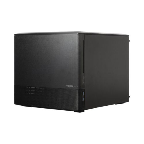 Fractal Design Node 804 (Black) Cube Case w/ Clear Window, Micro ATX, Brushed Al. Front, Optical Drive Option, 280mm Watercooling, 3 Fans, Fan Controller