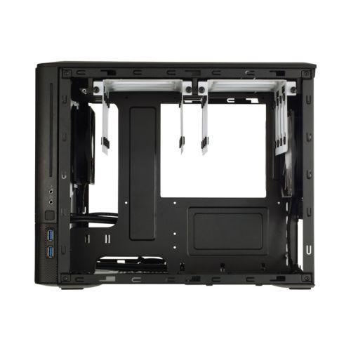 Fractal Design Node 804 (Black) Cube Case w/ Clear Window, Micro ATX, Brushed Al. Front, Optical Drive Option, 280mm Watercooling, 3 Fans, Fan Controller