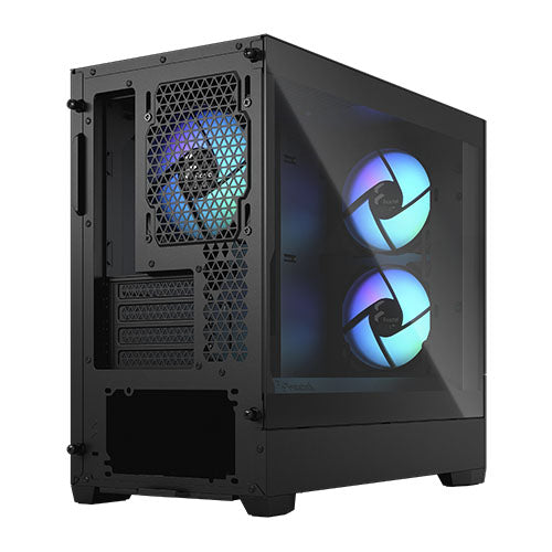 Fractal Design Pop Mini Air RGB (Black TG) Gaming Case w/ Clear Glass Window, Micro ATX, Hexagonal Mesh Front, 3 RGB Fans & ARGB Controller