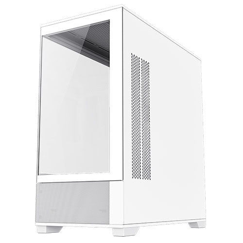 GameMax Vista Micro ATX Gaming Case w/ Glass Side & Front, Mesh Panelling, No Fans inc., ARGB PWM Fan Hub, White