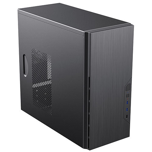 CiT Course Micro ATX Case, Brushed Aluminium Front, 1 Fan, 2x USB 3.0