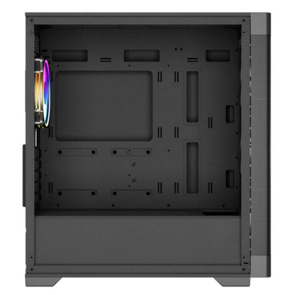 Vida Zephyr V2 Black ARGB Gaming Case w/ Glass Window, Micro ATX, 4x ARGB Fans, 6-Port PWM ARGB Fan Hub & Remote Control, Mesh Front