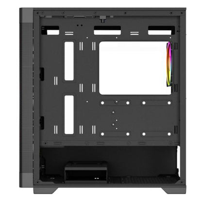 Vida Zephyr V2 Black ARGB Gaming Case w/ Glass Window, Micro ATX, 4x ARGB Fans, 6-Port PWM ARGB Fan Hub & Remote Control, Mesh Front