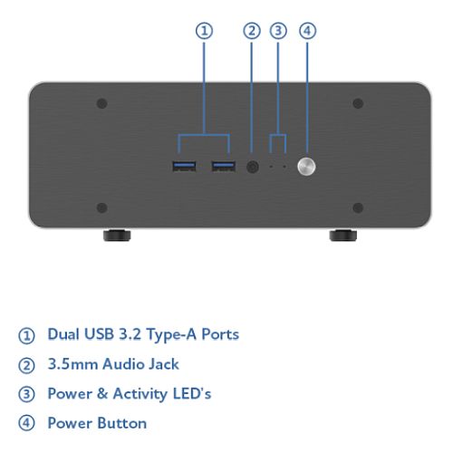 Akasa Maxwell AC Pro Fanless Case for Intel NUC 13 Pro, 40W TDP, Aluminium, Copper Heatpipes