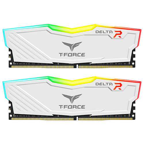 Team T-Force Delta RGB 64GB Kit (2 x 32GB), DDR4, 3600MHz (PC4-28800), CL18, XMP 2.0, DIMM Memory, White