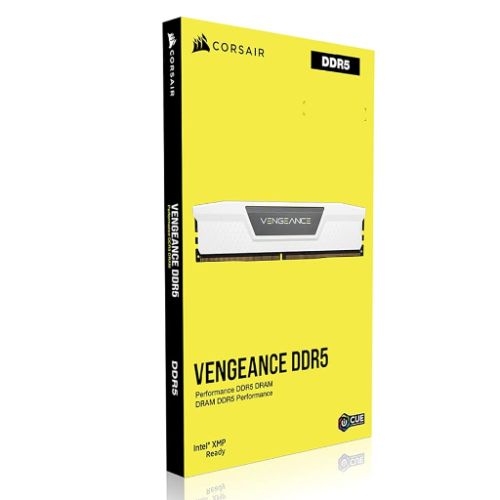 Corsair Vengeance 64GB Kit (2 x 32GB), DDR5, 5600MHz (PC5-44800), CL40, 1.25V, XMP 3.0, PMIC, DIMM Memory, White