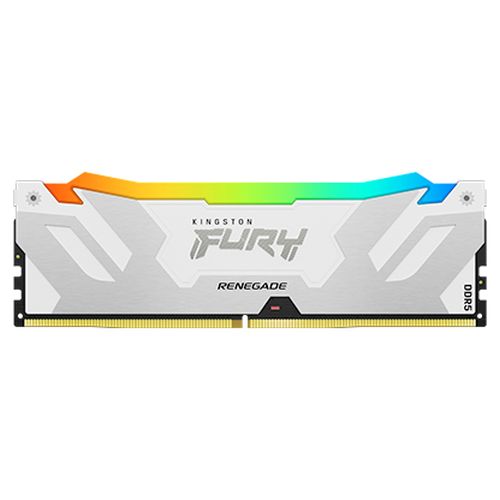 Kingston Fury Renegade RGB 64GB Kit (2 x 32GB), DDR5, 6400MHz, CL32, 1.4V, ECC, XMP 3.0, PMIC, DIMM Memory, White/Silver