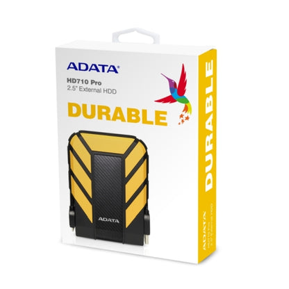 ADATA 1TB HD710 Pro Rugged External Hard Drive, 2.5", USB 3.1, IP68 Water/Dust Proof, Shock Proof, Yellow