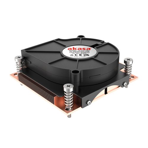 Akasa AK-CC7401BP01 1U Low Profile Intel CPU Cooler w/ Side Blower Fan, Intel 1700, 1200 & 115x, PWM Fan, Up to 95W TDP