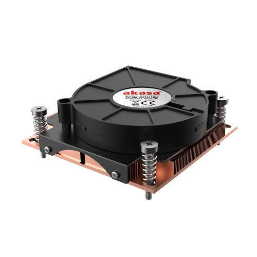 Akasa AK-CC7401BP01 1U Low Profile Intel CPU Cooler w/ Side Blower Fan, Intel 1700, 1200 & 115x, PWM Fan, Up to 95W TDP