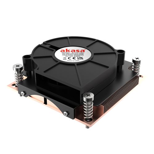 Akasa AK-CC7401BP01 1U Low Profile Intel CPU Cooler w/ Side Blower Fan, Intel 1700, 1200 & 115x, PWM Fan, Up to 95W TDP