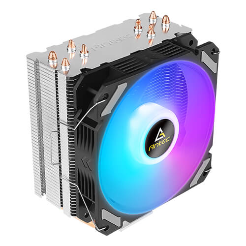 Antec A400i Neon Lighting Heatsink & Fan, Intel & AMD Sockets, PWM RGB Silent Fan, 4 Direct Touch Heatpipes, 150W TDP