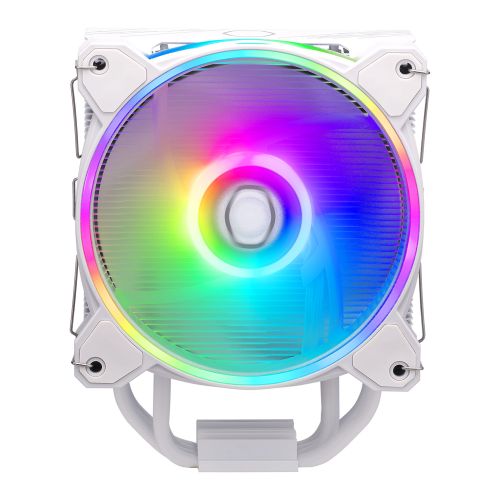 Cooler Master Hyper 212 Halo ARGB Heatsink & Fan, Intel/AMD, 4 Heat Pipes, Rifle Bearing Fan, Compact 154mm Height, White