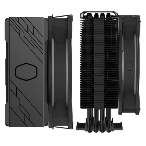 Cooler Master Hyper 212 Halo ARGB Heatsink & Fan, Intel/AMD, 4 Heat Pipes, Rifle Bearing Fan, Compact 154mm Height, Black