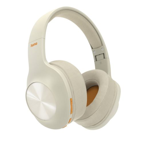 Hama Spirit Calypso Bluetooth Headset w/ Mic, Bass Boost, Foldable, Passive Noise Suppression, Up to 38hrs Battery, Beige