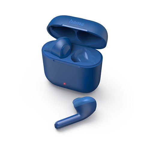 Hama Freedom Light Bluetooth Earbuds with Microphone, Touch Control, Voice Control, Charging/Carry Case Included, Blue