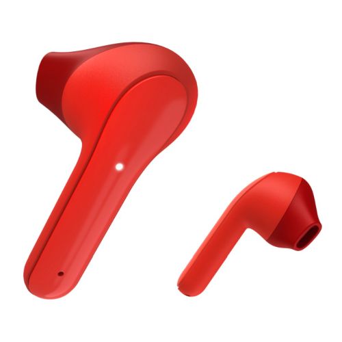 Hama Freedom Light Bluetooth Earbuds with Microphone, Touch Control, Voice Control, Charging/Carry Case Included, Red